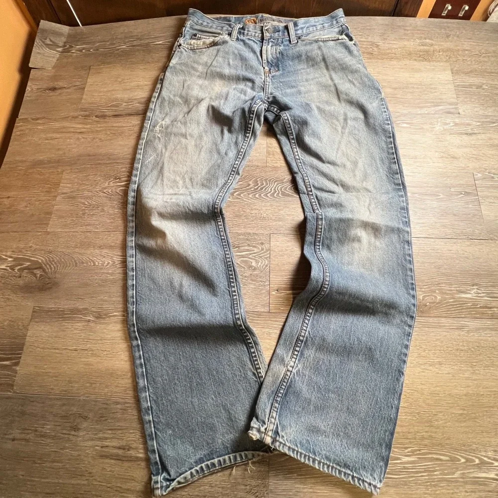 Bullhead Jeans Mens 32 Light Blue Straight Leg Distressed Y2K Skater Denim